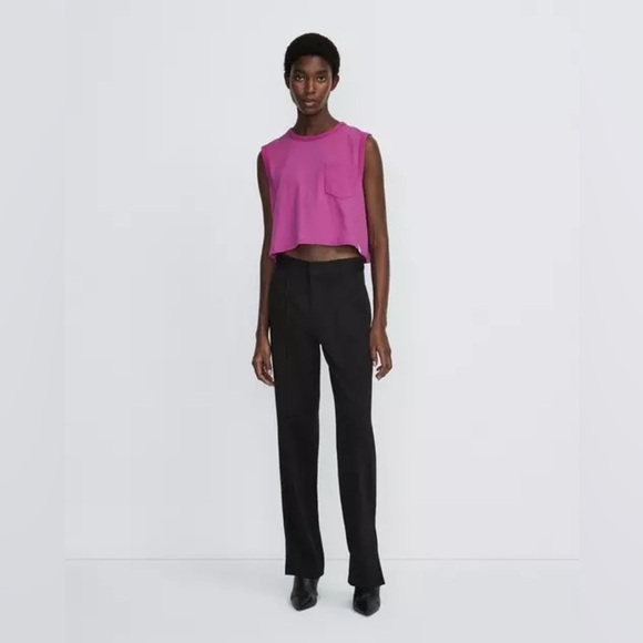 NWT Rag & Bone Cameron Crepe Dress Pant | Split Cuff Straight Leg | Sz 0 | Black - Picture 7 of 9